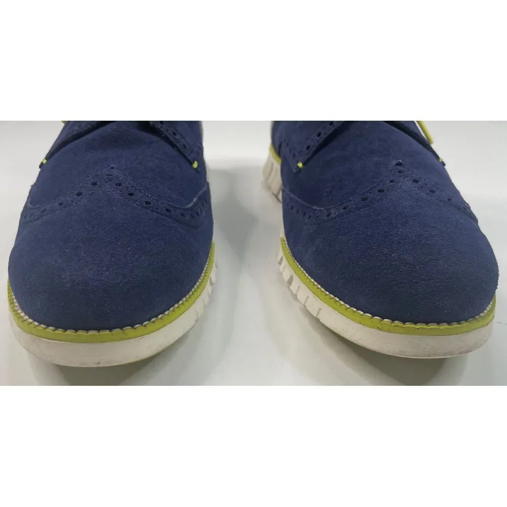 Zero Grand DC Wing S O Men's Blue Suede Dress Shoes Size 13‎ M